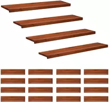 Laiptų pakopos 20 vnt. 120 x 25 x 2 cm Ruda Kietas bukas medis