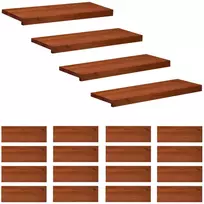 Laiptų pakopos 20 vnt. 80 x 30 x 2 cm Ruda Kietas bukas medis