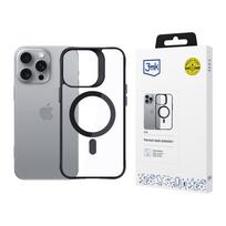 3MK Satin Armor MagCase dėklas, skirtas iPhone 16 Pro, skaidrus / juodas