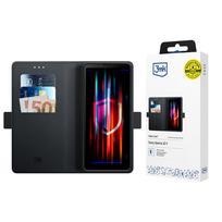 3mk Wallet Case atverčiamasis dėklas Sony Xperia 10 V, juodas