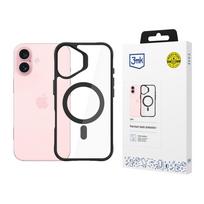 Dėklas 3mk Satin Armor MagCase telefonui iPhone 16 su MagSafe, skaidrus su juodu rėmeliu