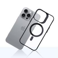 3mk Satin Armor MagCase dėklas su MagSafe skirtas iPhone 16 Pro Max, skaidrus su juodu rėmeliu