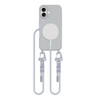 Tech-Protect MagNecklace MagSafe dėklas iPhone 16 su virvele, pilkas