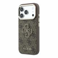 Guess PU 4G Resin Metal Logo dėklas iPhone 18 Pro Max rudas