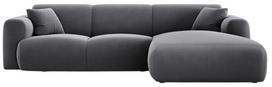 Kampinė sofa Cosmopolitan Design Nolio Velvet Casino, tamsiai pilka sp., dešininė, 170 x 260 cm x 72 cm