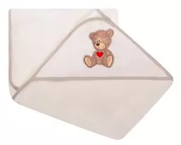 Bathing cover - 217 - TERRY - HAFT -TEDDY BEAR - size 100x100 - ECRU