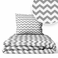 Cover set -  2 pcs - 135x100, 40x60 - ZIGZAG - GREY