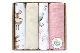 Diaper mix  - SET in ECO BOX - 21631 - MUSLIN / TETRA / FLANNEL / MUSLIN CRINKLED - EGA - size 60x80 cm  - nr 3