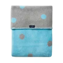 Blanket - WOMAR - COTTON - size 100x150 - GREY / BLUE