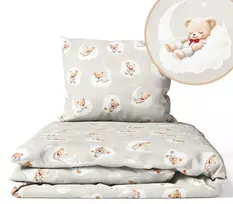 Cover set -  2 pcs - 135x100, 40x60 - BEARS on the CLOUDS - BEIGIE