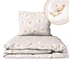 Cover set -  2 pcs - 135x100, 40x60 - BEARS on the CLOUDS - PINK