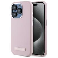 Karl Lagerfeld dėklas iPhone 15 Pro Max telefonui FW Metal Plate MagSafe, rožinis