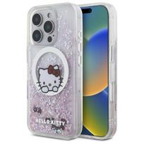 Hello Kitty dėklas iPhone 16 Pro Max su Liquid Glitter ir MagSafe, baltas