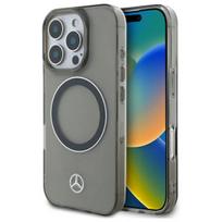 Mercedes Silver Ring MagSafe dėklas iPhone 16 Pro Max, juodas