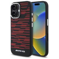 AMG Silicone Graphics MagSafe dėklas telefonui iPhone 16, juodas