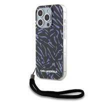 Karl Lagerfeld dėklas iPhone 15 Pro Max telefonui IML Zebra Pattern & Cord, violetinis