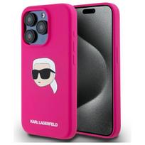 Karl Lagerfeld dėklas iPhone 15 Pro Max telefonui su MagSafe, fuksijų spalvos