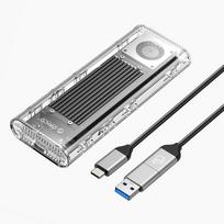 Orico TCM2-G20 M.2 NVMe SSD išorinis dėklas, 20Gbps, sidabrinis/skaidrus