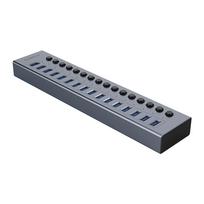 Orico BT2U3-16AB USB Šakotuvas 16x USB-A 3.0 su Jungikliais Pilkas