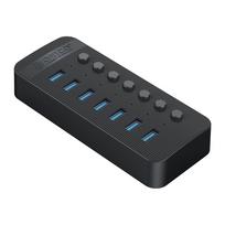 Orico CT2U3-7AB 7x USB-A 3.0 Šakotuvas su Jungikliais - Juodas