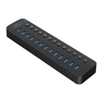 Orico CT2U3-13AB 13 prievadų USB-A 3.0 šakotuvas su jungikliais, juodas