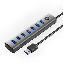 Orico CL7U-U3 USB Hub 7x USB-A 3.0 šakotuvas, pilkas