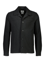 Lindbergh - Flannel Wool Blend Cropped Length Overshirt Jacket - Vilnonė striukė - Juoda