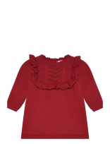 Minymo - Dress Ls Knit - Suknelė ilgomis rankovėmis - Raudona