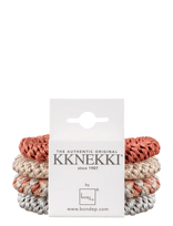 Bon Dep - Kknekki Bundle 11 | 4 Pcs - Scrunchies & Hair Ties - Raudona