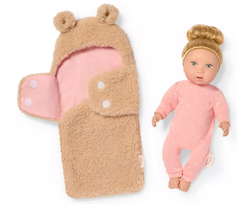 LULLABABY 35 cm lėlė kūdikis su meškiuko formos vokeliu, LBY7739