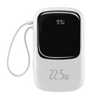 Baseus Qpow išorinė baterija 20000mAh 22.5W su USB-C laidu, balta