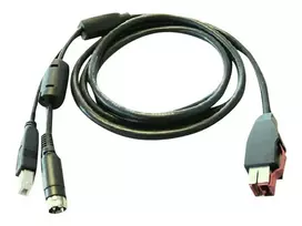 HP maitinamas USB laidas, skirtas Engage terminiam kvitų spausdintuvui, Engage One, RP9 G1 prekybos sistemai (BM477AA)