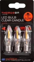 LED Lemputė Skaidri Žvakė 0,2W E10 8-55V 12Lm 2100K