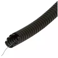 Lankstus bangų formos kabelių kanalizacijos vamzdis su traukimo viela HF UV atsparus 32 mm 750N 50 m juodas