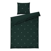 Tamsiai žalios spalvos iš medvilninio perkelio viengulė patalynė 140x200 cm Christmas Fable – JUNA