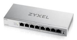 ZYXEL GS1200-8HPV3 Managed L2 Gigabit Ethernet (10/100/1000) Power over Ethernet (PoE) Desktop Switch, Grey