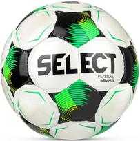 Futbolo kamuolys Select Mimas V26, 4 dydis, balta sp./juoda sp./žalia sp.