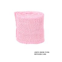 2M Natural Jute Burlap Ribbon Roll 6Cm Wide for Christmas Wedding Crafts Wreaths Decor Eco Friendly Textured DIY Party Holiday rožinė