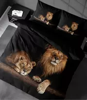 Riposo RENFORCE Digital medvilnės vaikiškas patalynės komplektas LIONS 140x200 cm