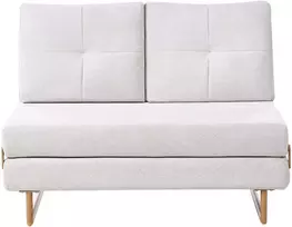 Beliani Dvivietė sofa lova JERSLEV, kreminė balta