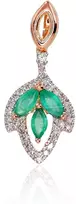 Auksinis pakabukas su brangakmeniais. Metalas: Raudonas Auksas. Praba: 585°. Akmuo: Briliantai , Smaragdas - 0.78 g. - 20 mm. - Briliantai (0,063Ct), Smaragdas (0,237Ct)