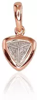 Auksinis pakabukas su brangakmeniais. Metalas: Raudonas/Baltas Auksas. Praba: 585°. Akmuo: Briliantai - 0.85 g. - 14 mm. - Briliantai (0,022Ct)