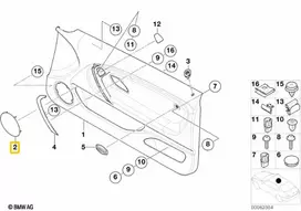 Juodas Desinysis Dangtis F Garsiakalbiui BMW E46 51416964090