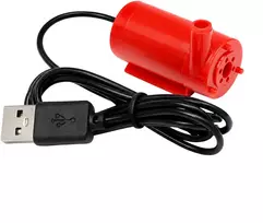 Mini vandens pompa su USB laidu - DC 5V - panardinama - raudona pompa