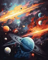 SuperColor Tapyba Pagal Skaičius: „Kosminis vaizdas“ 40x50 cm