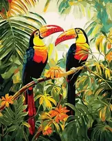 SuperColor Tapyba Pagal Skaičius: „Tukanų rojus“ 40x50 cm