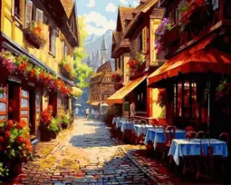 SuperColor Tapyba Pagal Skaičius: „Europietiška kavinė“ 40x50 cm