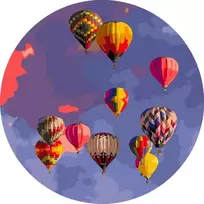 SuperColor Tapyba Pagal Skaičius: „Spalvingi oro balionai danguje“ 40x40 cm