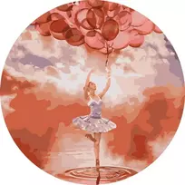 SuperColor Tapyba Pagal Skaičius: „Šokanti mergaitė su žiedais“ 40x40 cm