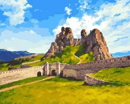 SuperColor Tapyba Pagal Skaičius: „Kalnų tvirtovė ir uolos“ 40x50 cm
